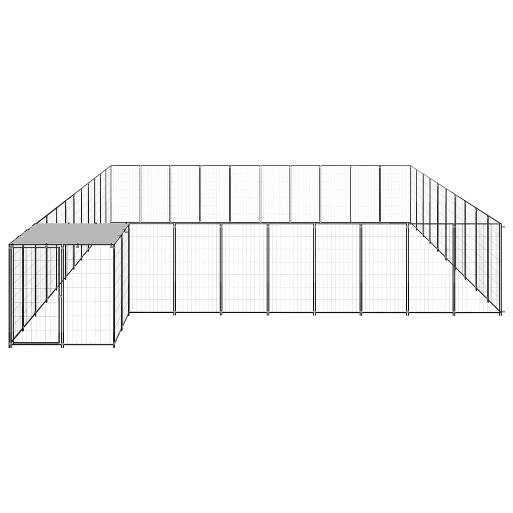 Hondenkennel 31,46 m² staal zwart