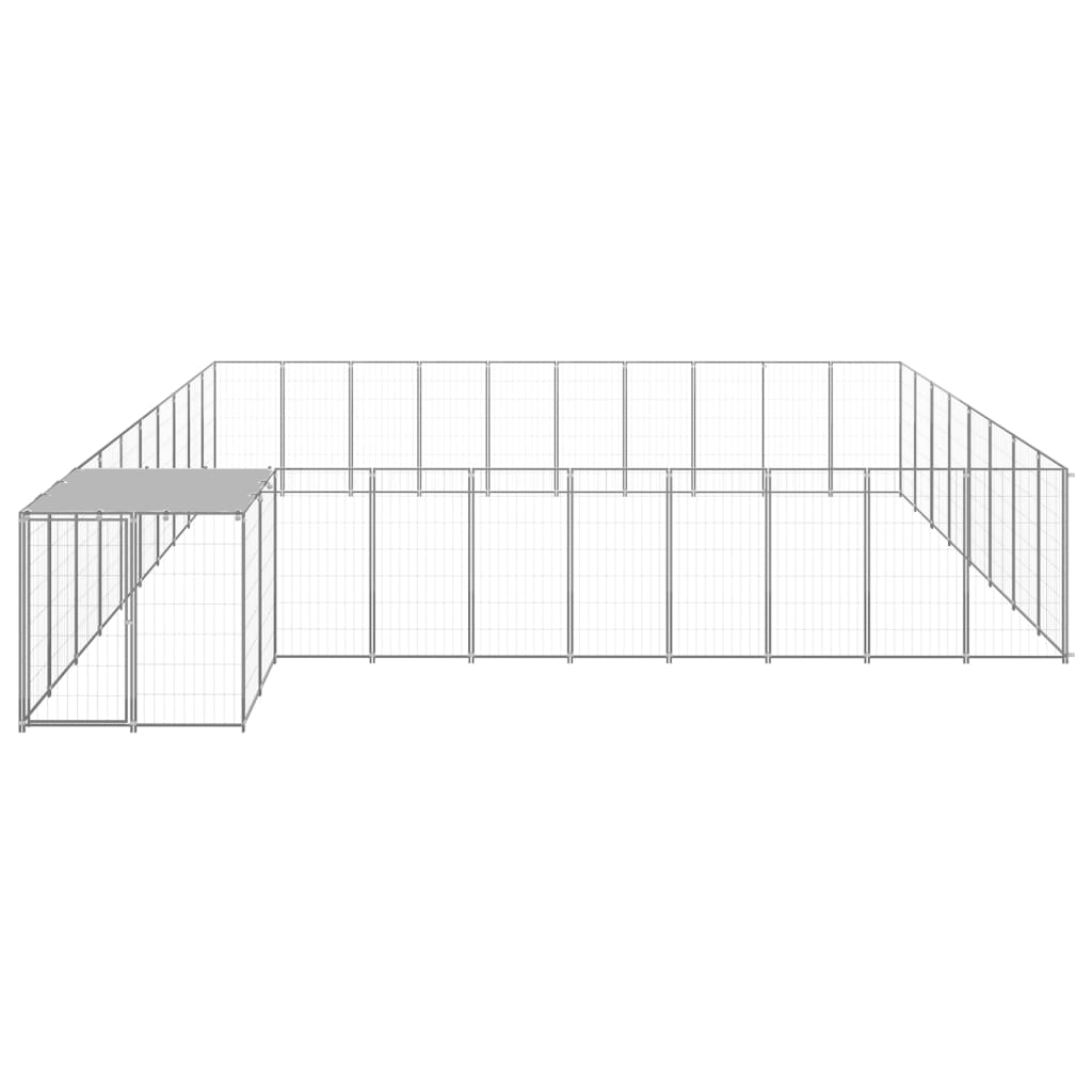 Hondenkennel 25,41 m² staal zilverkleurig