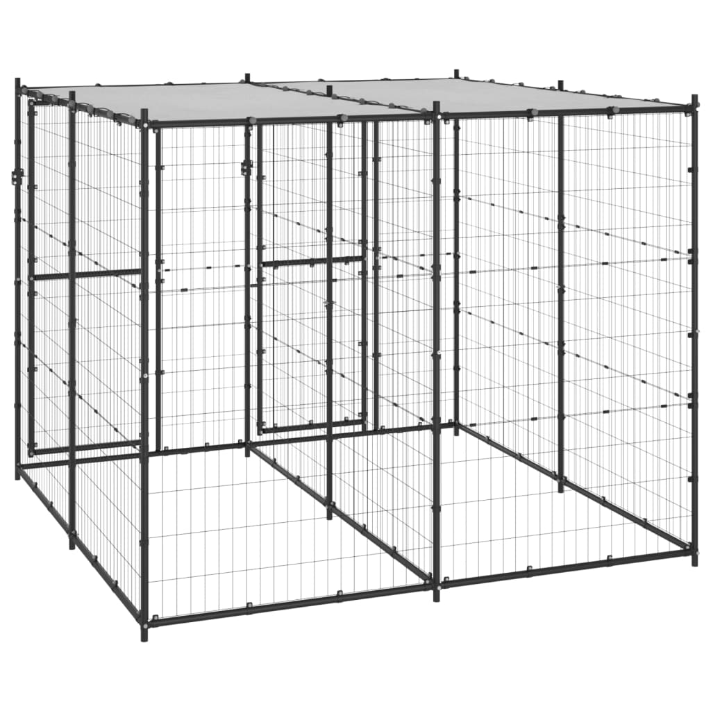 Hondenkennel met dak 4,84 m²