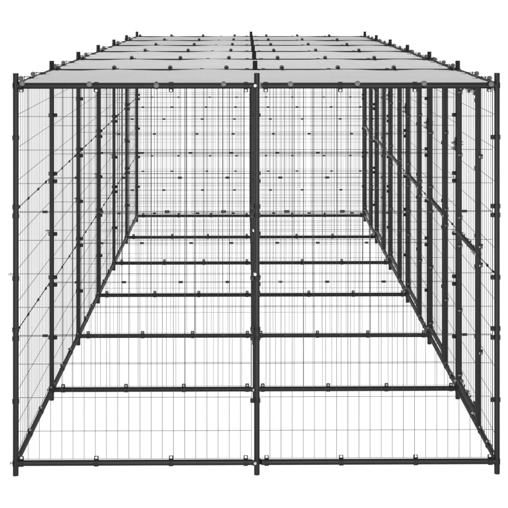 Hondenkennel met dak 14,52 m² staal