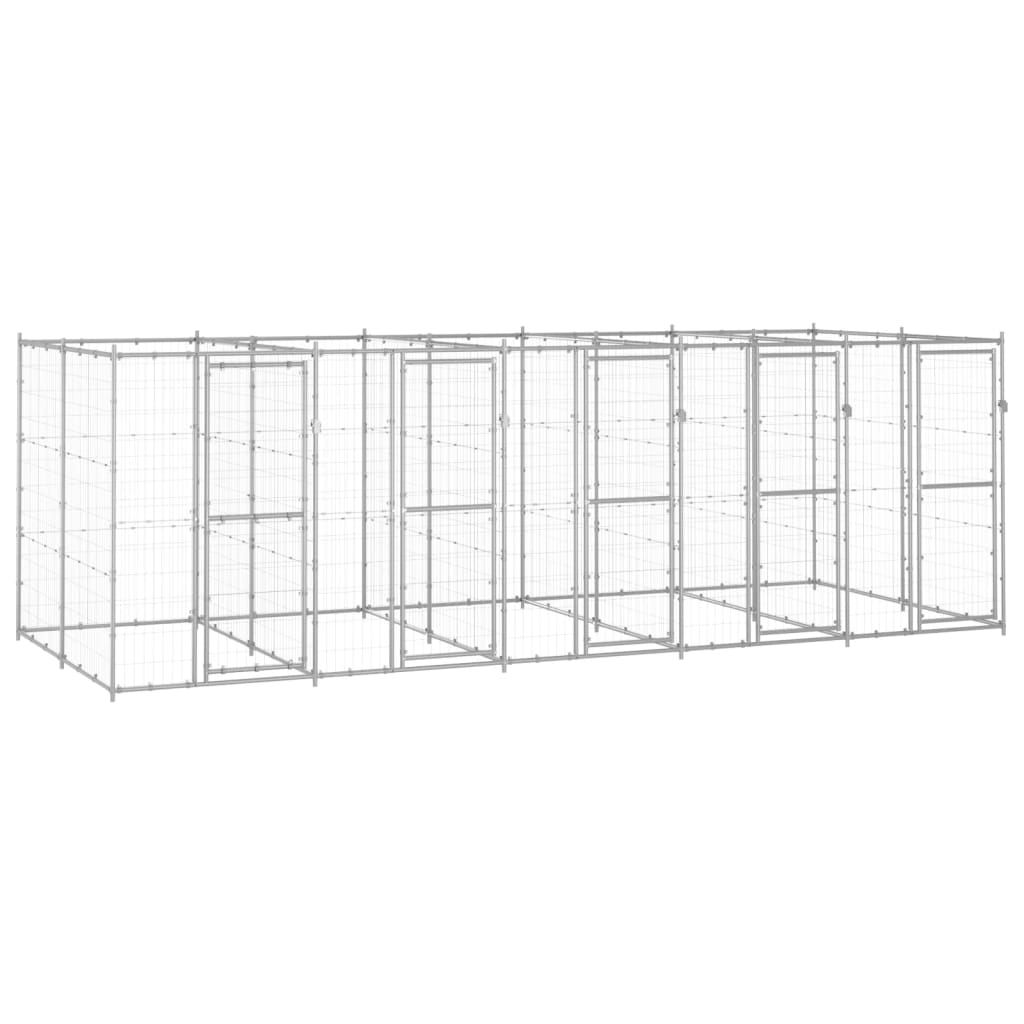 Hondenkennel 12,1 m² gegalvaniseerd staal