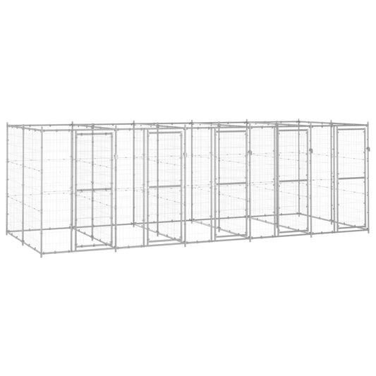 Hondenkennel 12,1 m² gegalvaniseerd staal