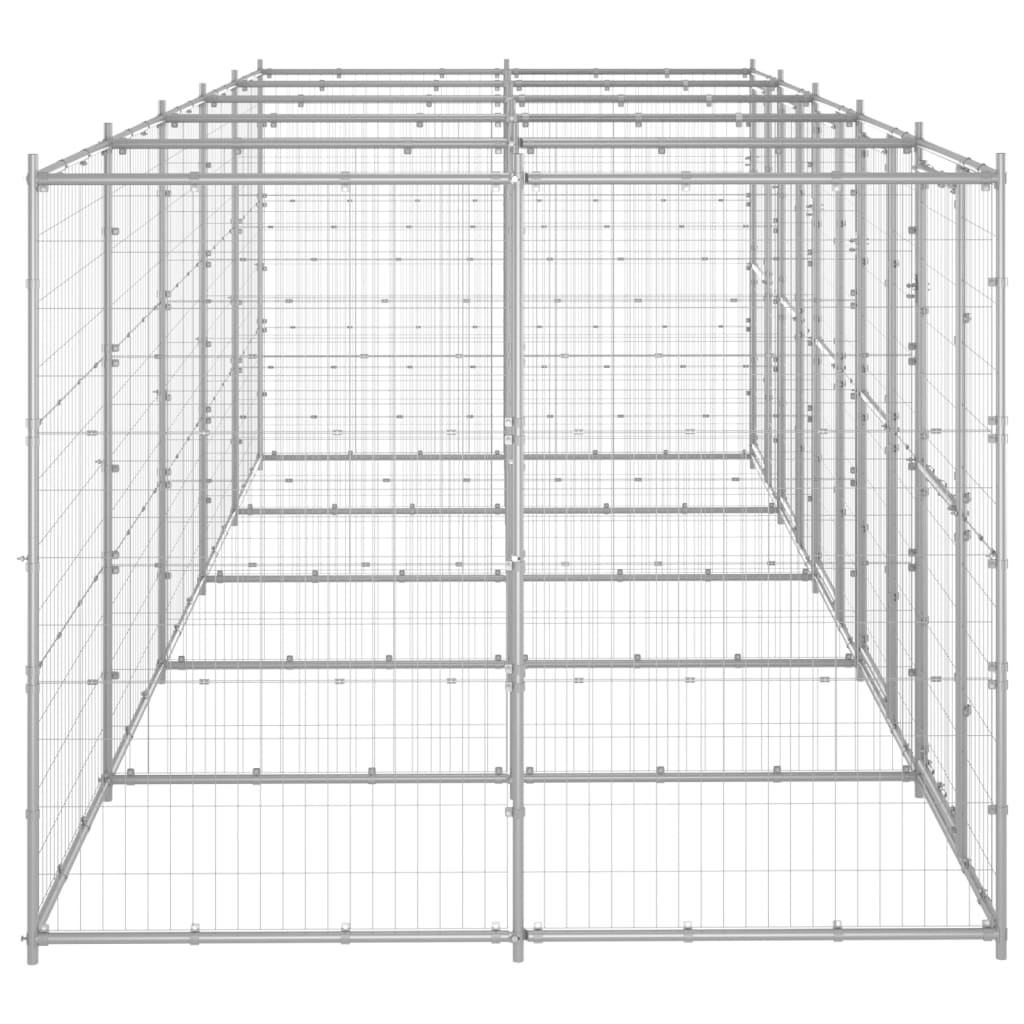 Hondenkennel 12,1 m² gegalvaniseerd staal