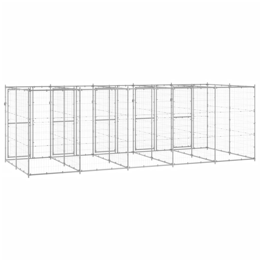 Hondenkennel 12,1 m² gegalvaniseerd staal