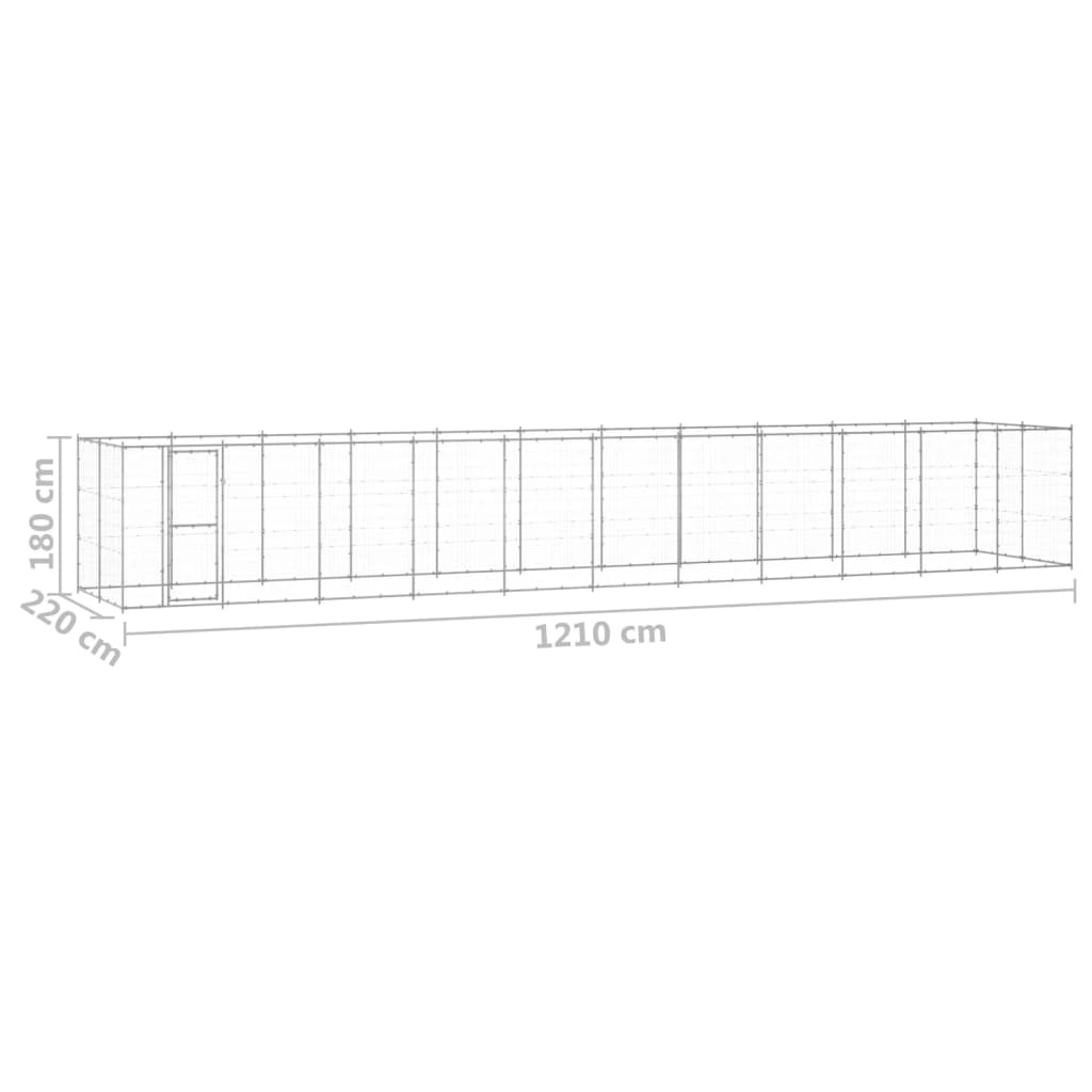 Hondenkennel 26,62 m² gegalvaniseerd staal