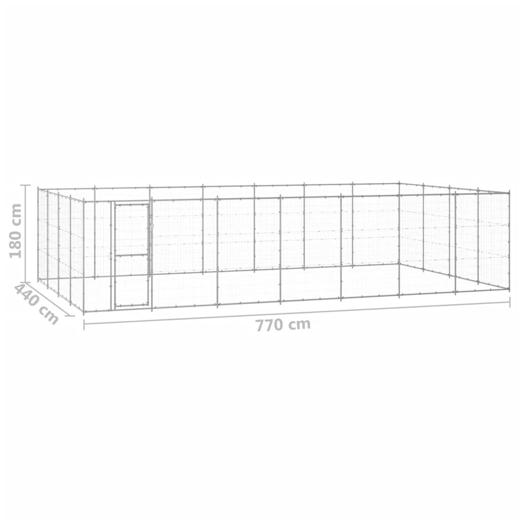 Hondenkennel 33,88 m² gegalvaniseerd staal