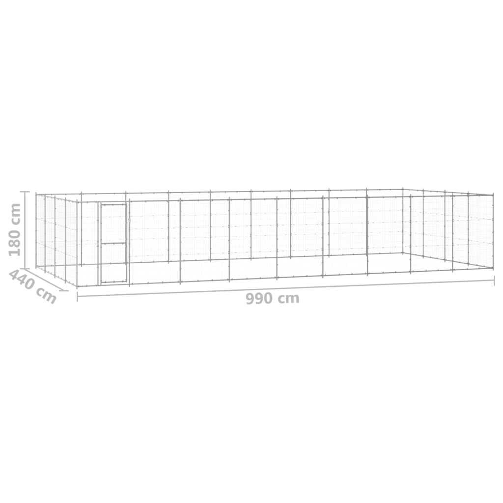 Hondenkennel 43,56 m² gegalvaniseerd staal