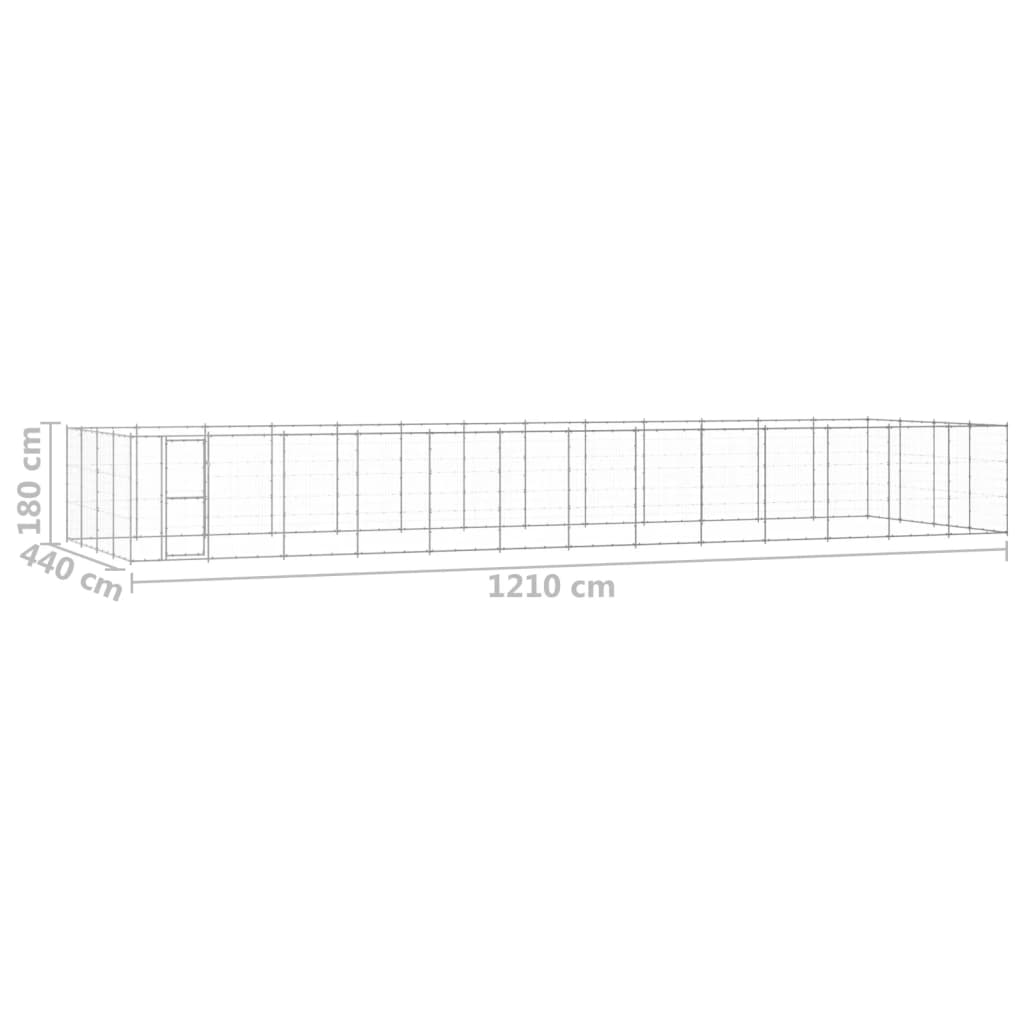 Hondenkennel 53,24 m² gegalvaniseerd staal