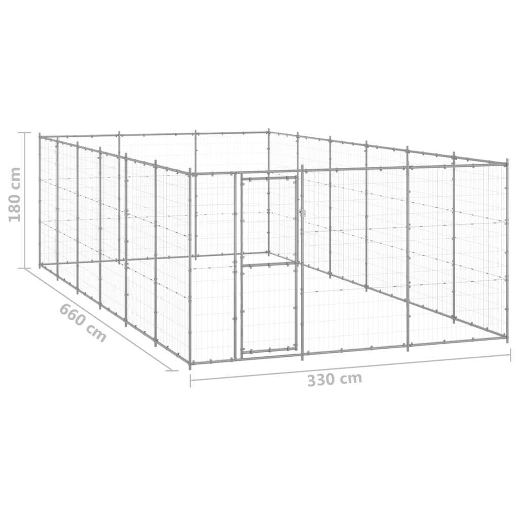 Hondenkennel 21,78 m² gegalvaniseerd staal