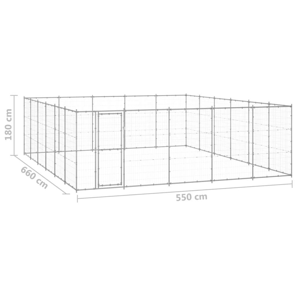 Hondenkennel 36,3 m² gegalvaniseerd staal