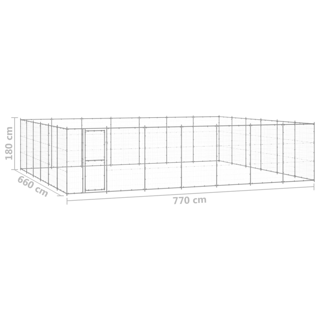 Hondenkennel 50,82 m² gegalvaniseerd staal