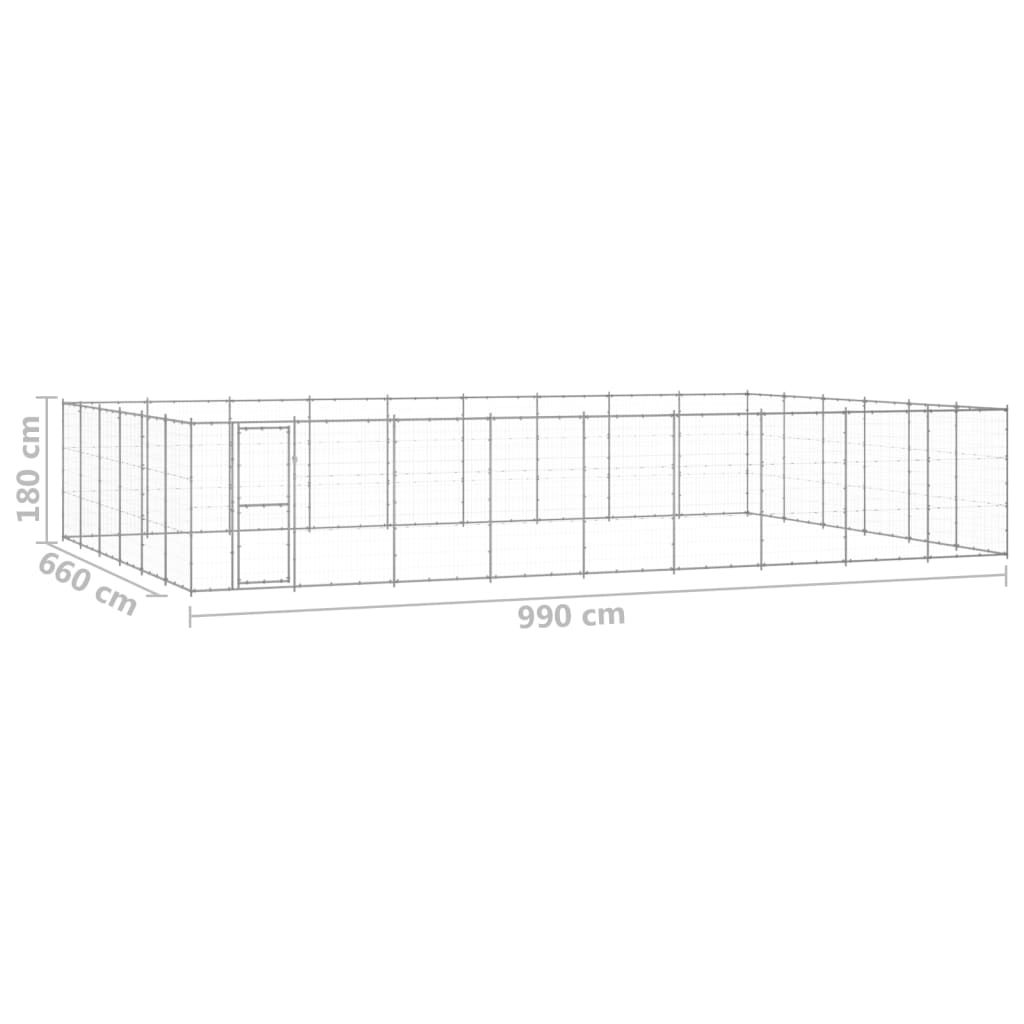 Hondenkennel 65,34 m² gegalvaniseerd staal