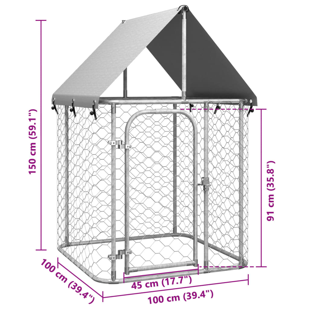 Hondenkennel voor buiten met dak 100x100x150 cm