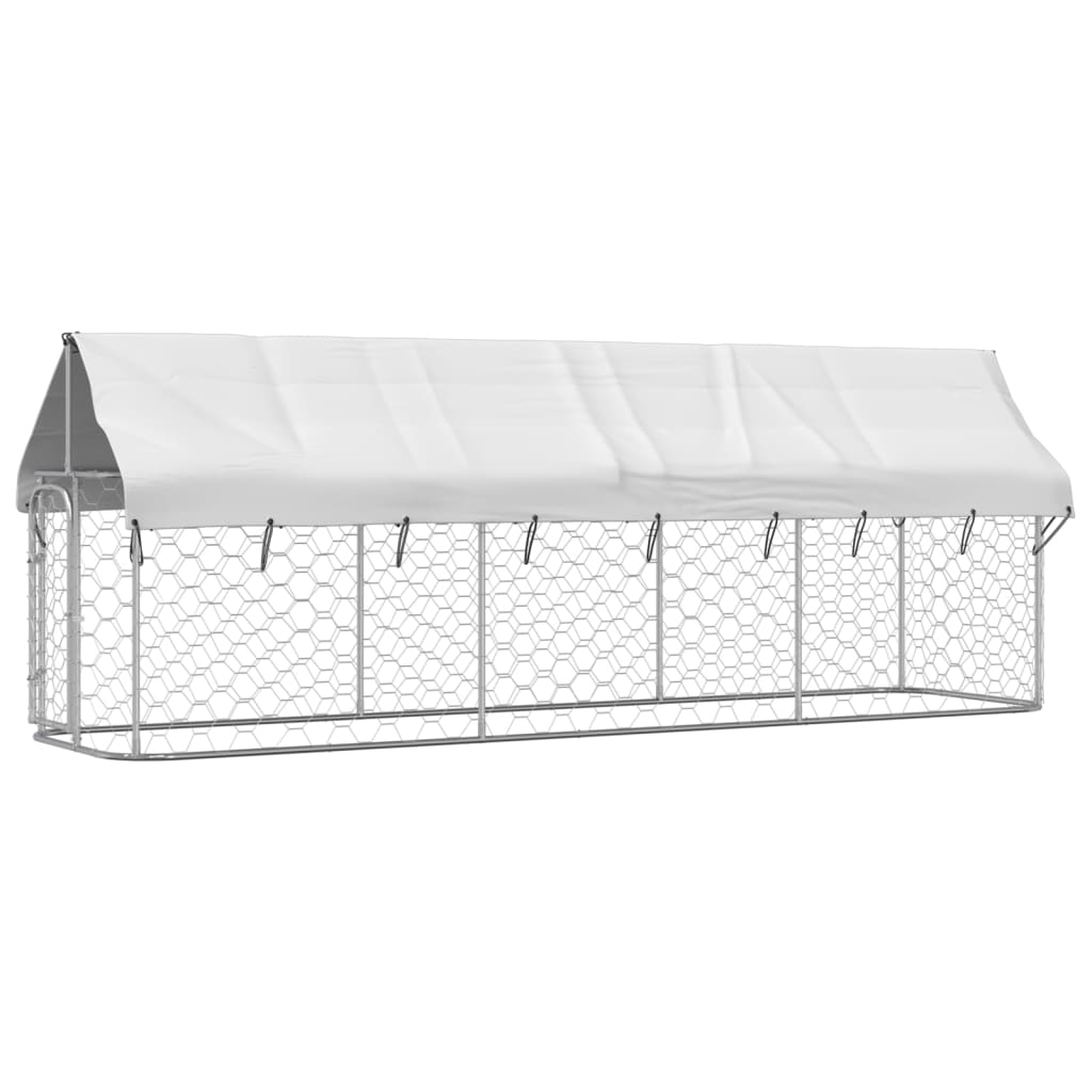 Hondenkennel voor buiten met dak 400x100x150 cm