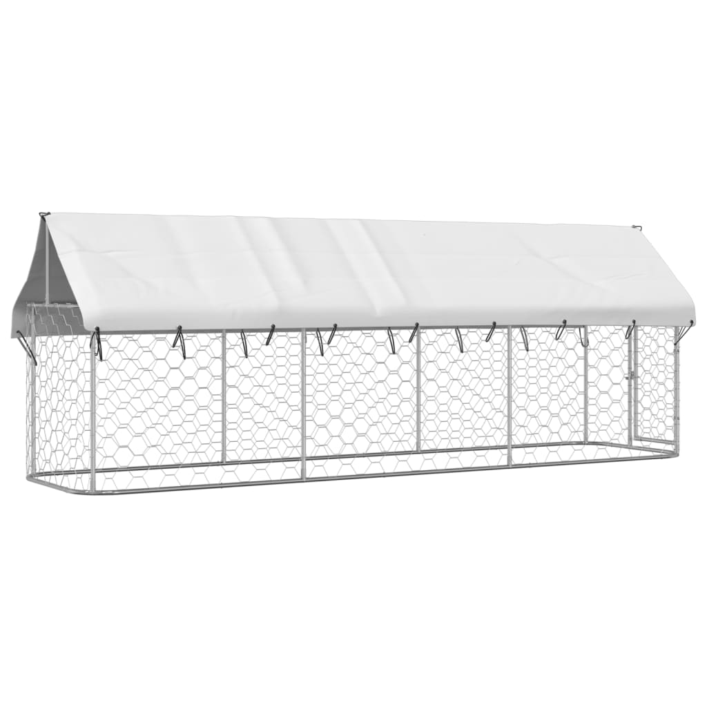 Hondenkennel voor buiten met dak 400x100x150 cm