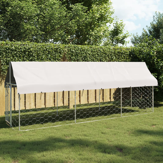 Hondenkennel voor buiten met dak 400x100x150 cm