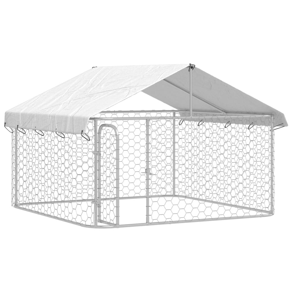 Hondenkennel voor buiten met dak 200x200x150 cm