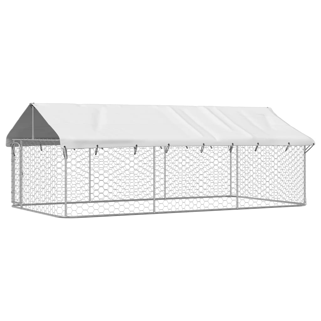 Hondenkennel voor buiten met dak 400x200x150 cm