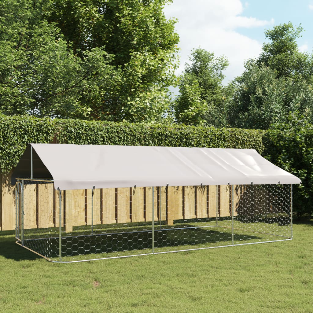 Hondenkennel voor buiten met dak 400x200x150 cm