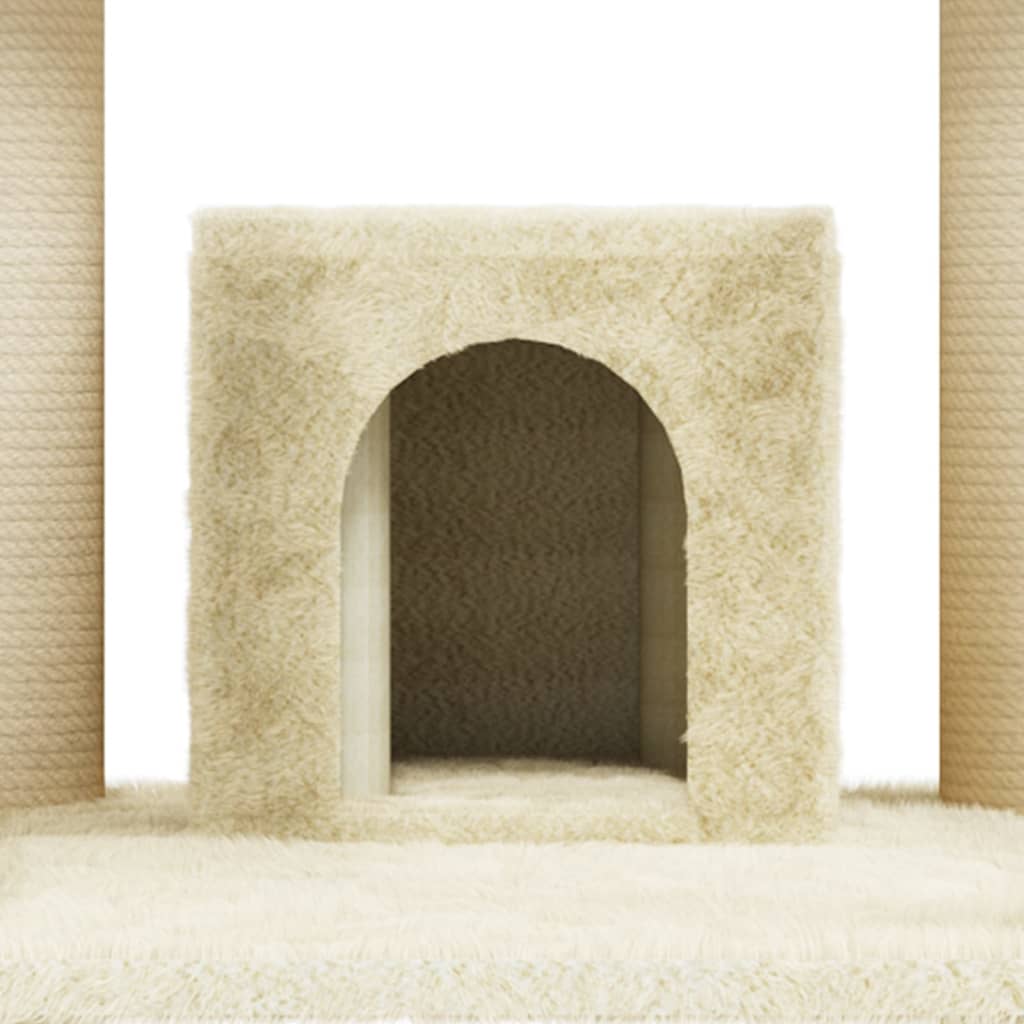 Kattenmeubel met sisal krabpalen 171 cm crèmekleurig