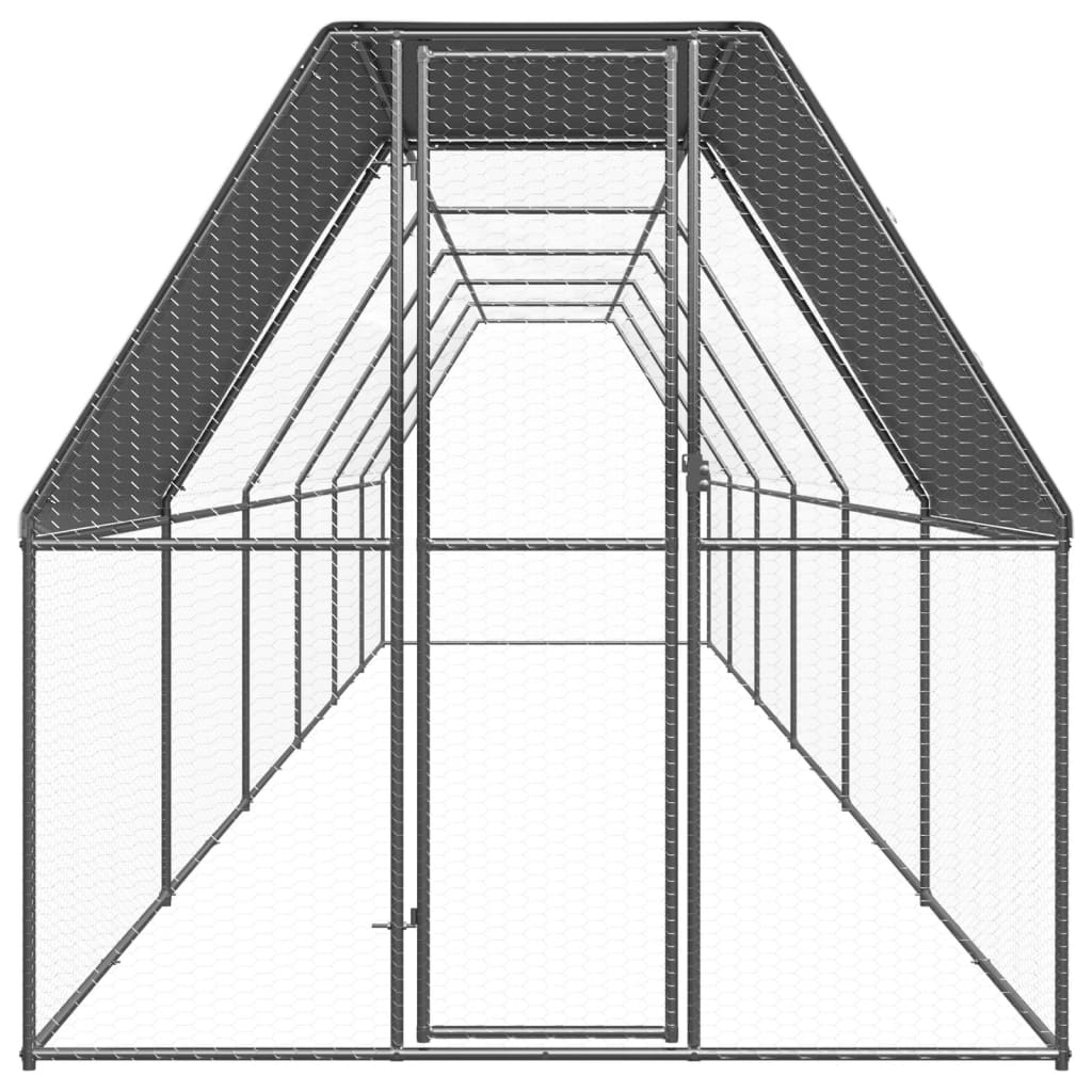 Kippenhok 2x12x2 m gegalvaniseerd staal