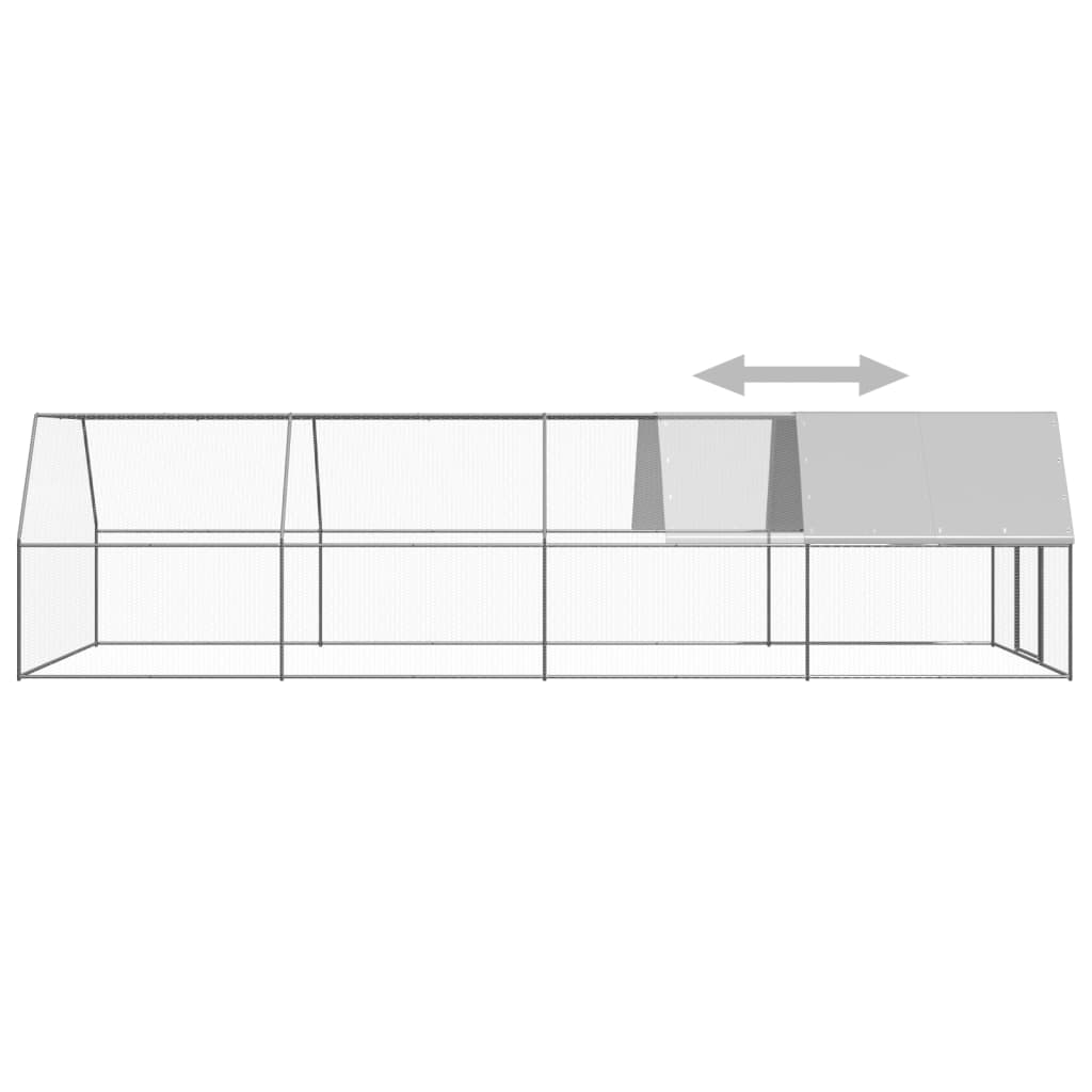 Kippenhok 3x8x2 m gegalvaniseerd staal