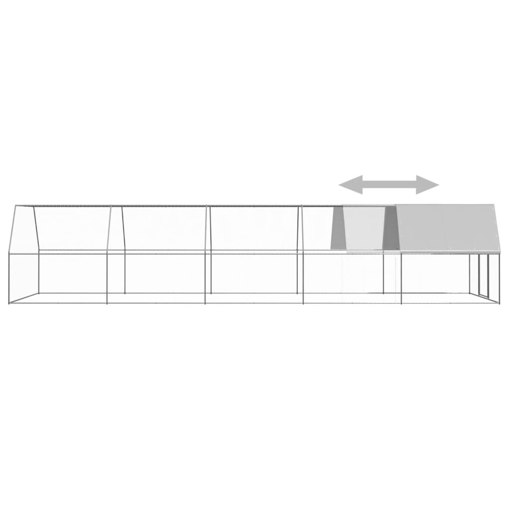 Kippenhok 3x10x2 m gegalvaniseerd staal