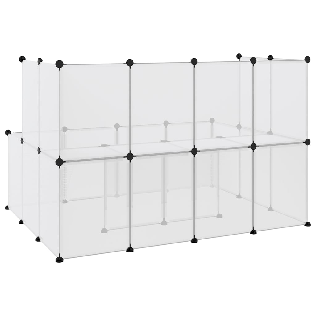 Dierenhok klein 143x107x93 cm polypropeen en staal transparant