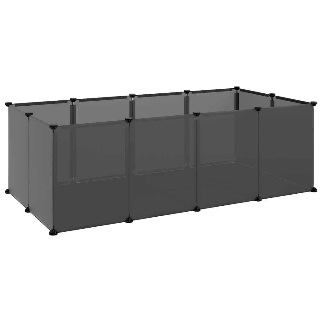 Dierenhok klein 144x74x46,5 cm polypropeen en staal zwart