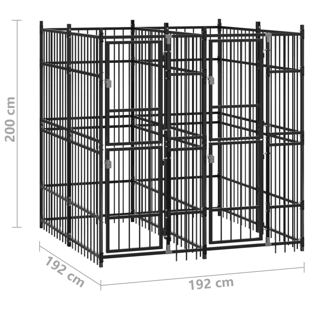 Hondenkennel 3,69 m² staal