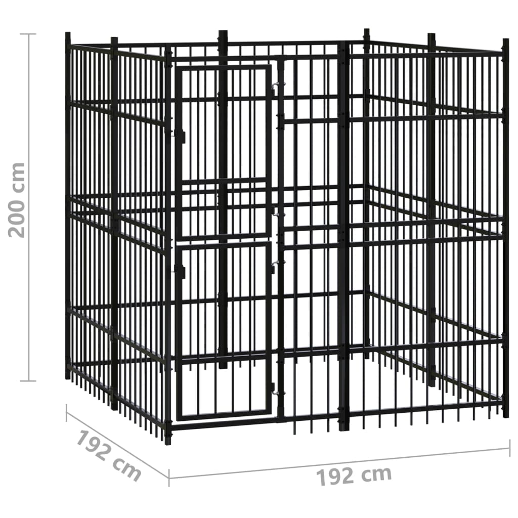 Hondenkennel 3,69 m² staal