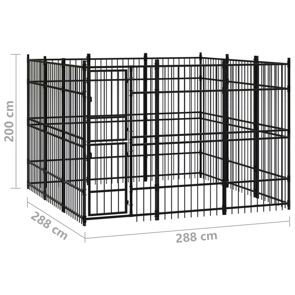 Hondenkennel 8,29 m² staal