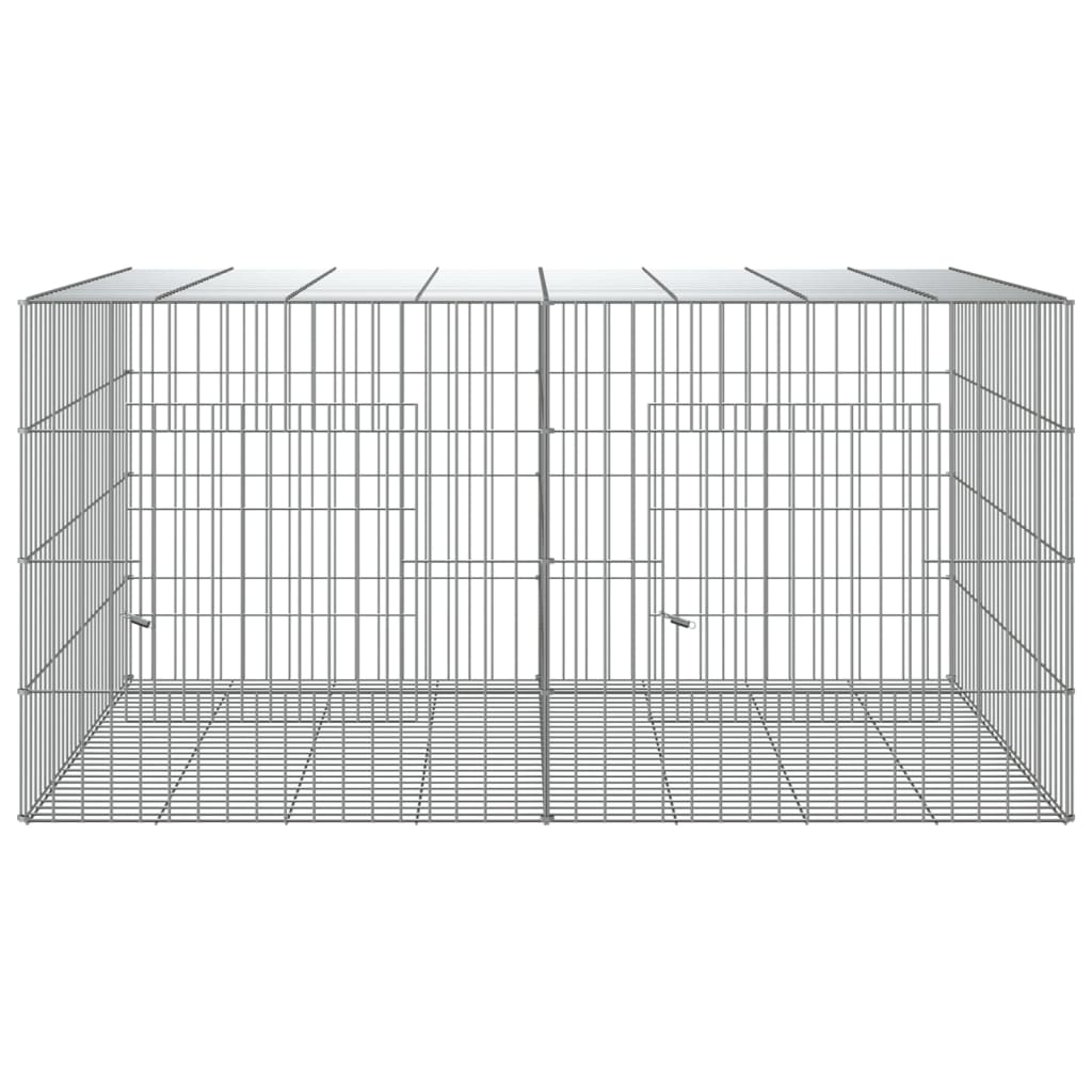 Konijnenkooi met 2 panelen 110x79x54 cm gegalvaniseerd ijzer