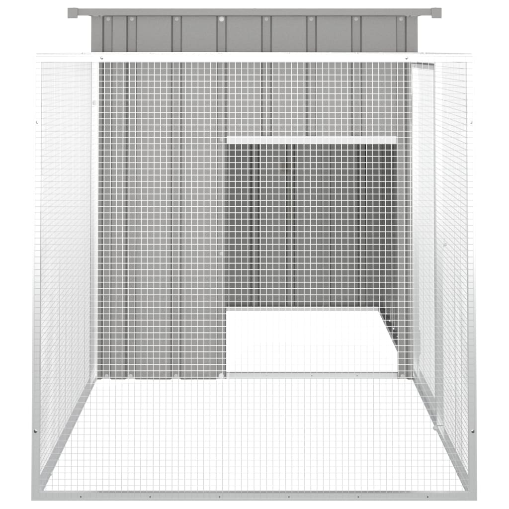 Kippenhok 200x91x100 cm gegalvaniseerd staal grijs