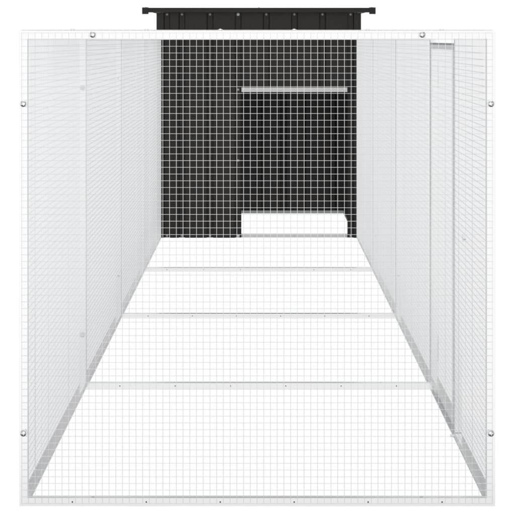 Kippenhok 500x91x100 cm gegalvaniseerd staal antracietkleurig