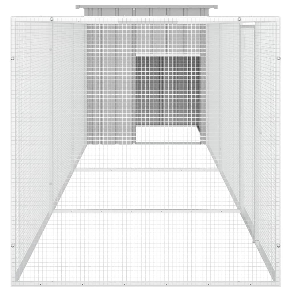 Kippenhok 400x91x100 cm gegalvaniseerd staal grijs