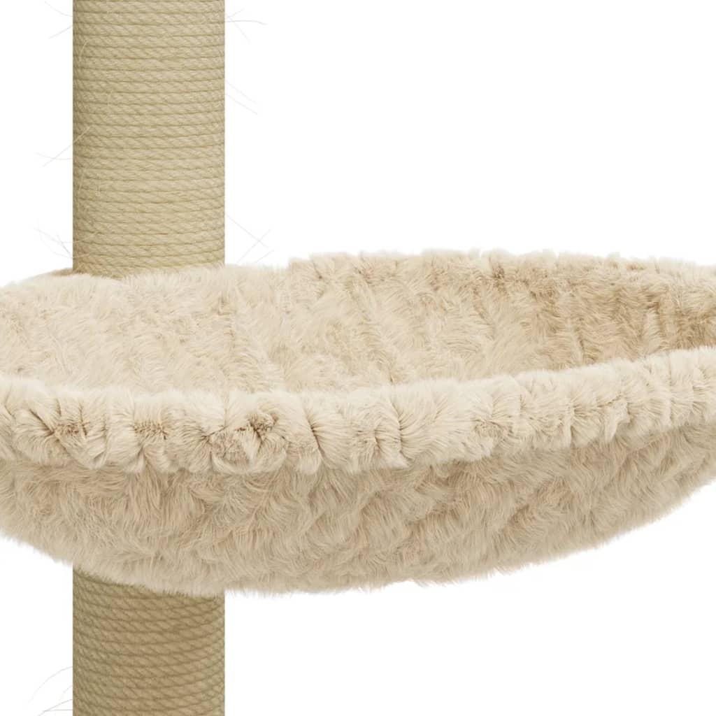 Kattenmeubel met sisal krabpaal 74 cm crèmekleurig