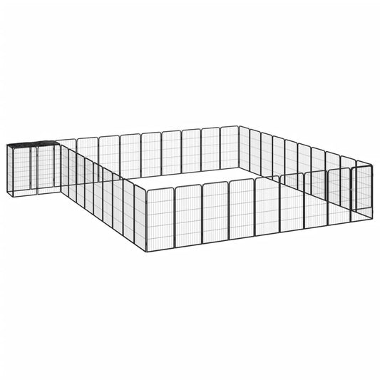 Hondenkennel 42 panelen 50x100 cm gepoedercoat staal zwart