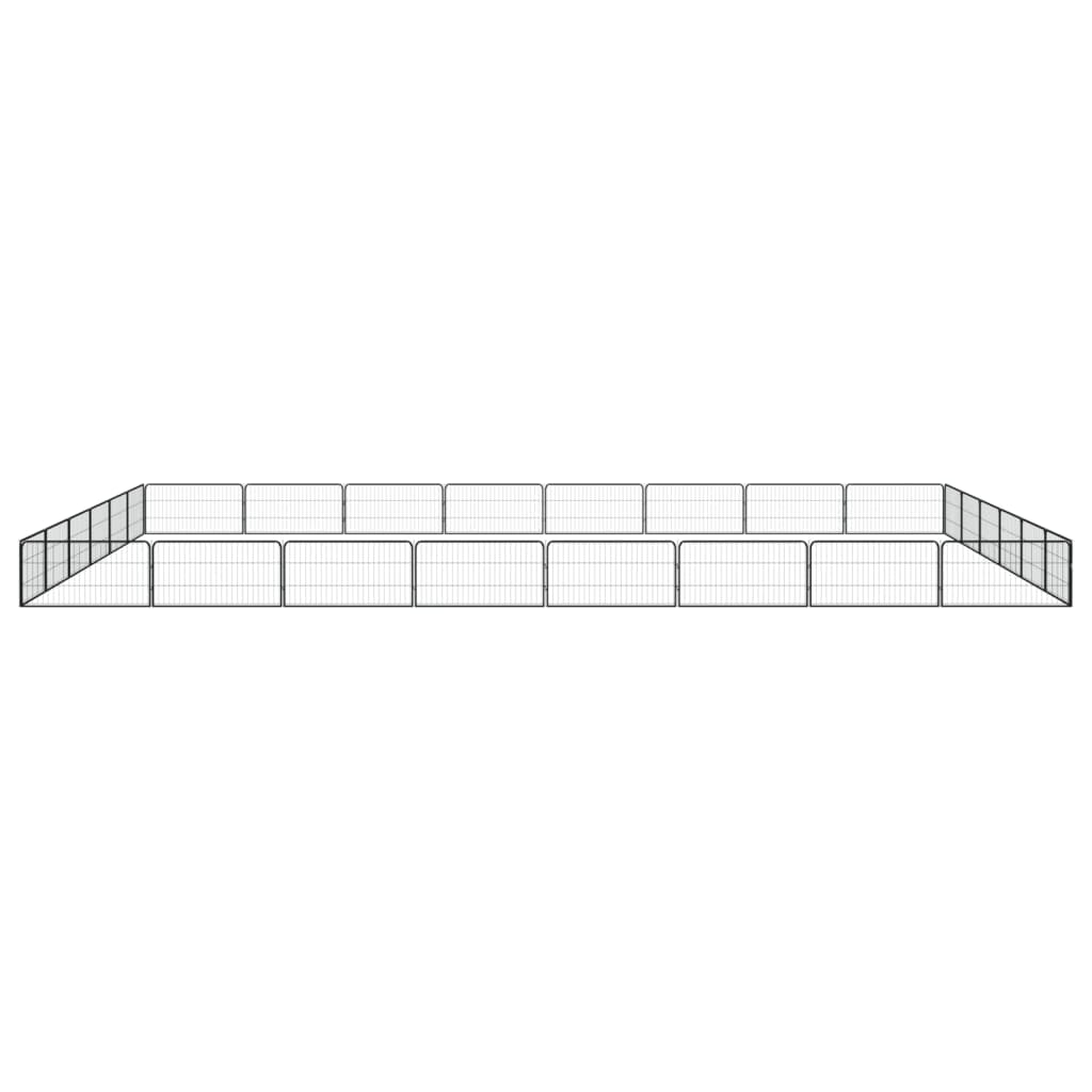 Hondenkennel 28 panelen 100x50 cm gepoedercoat staal zwart