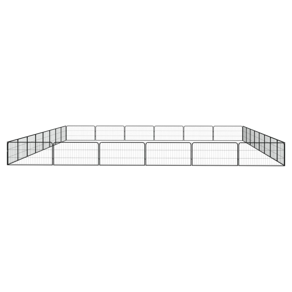 Hondenkennel 28 panelen 100x50 cm gepoedercoat staal zwart