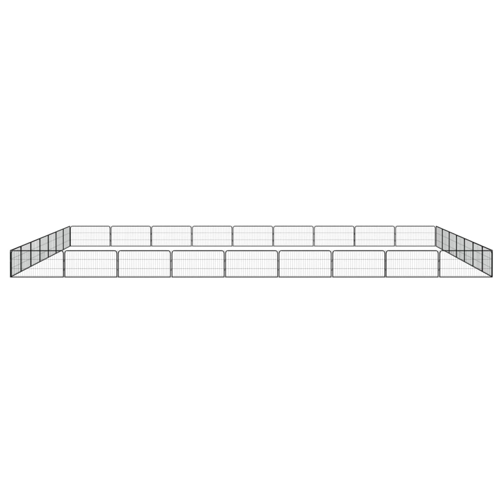 Hondenkennel 32 panelen 100x50 cm gepoedercoat staal zwart