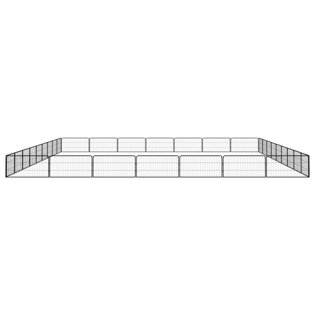 Hondenkennel 32 panelen 100x50 cm gepoedercoat staal zwart