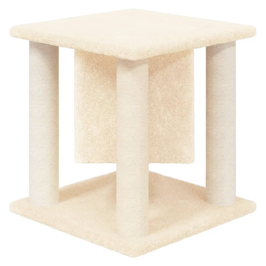 Kattenmeubel met sisal krabpalen 37 cm crèmekleurig