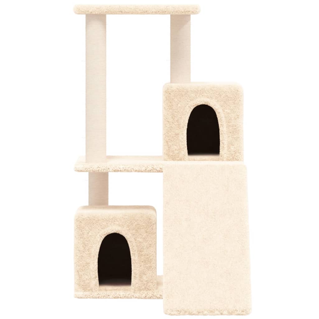 Kattenmeubel met sisal krabpalen 82 cm crèmekleurig