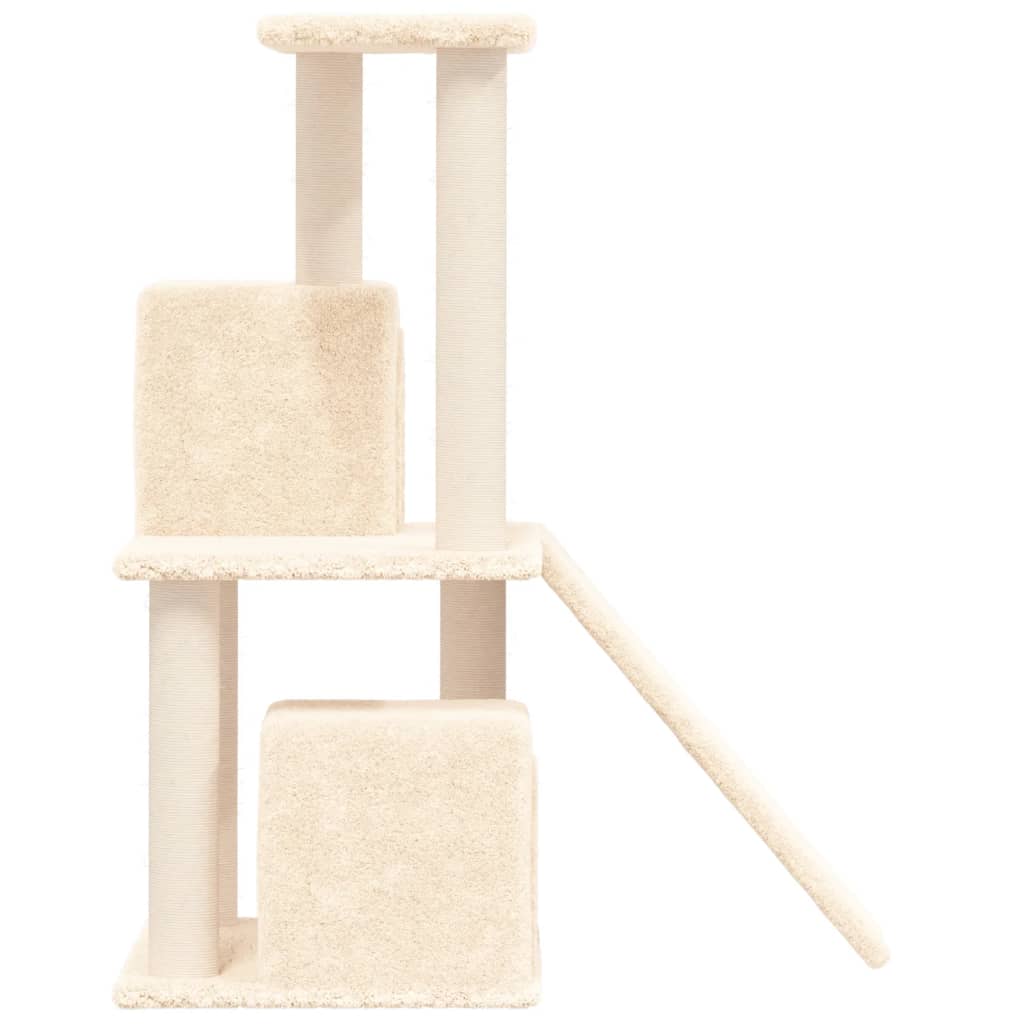 Kattenmeubel met sisal krabpalen 82 cm crèmekleurig