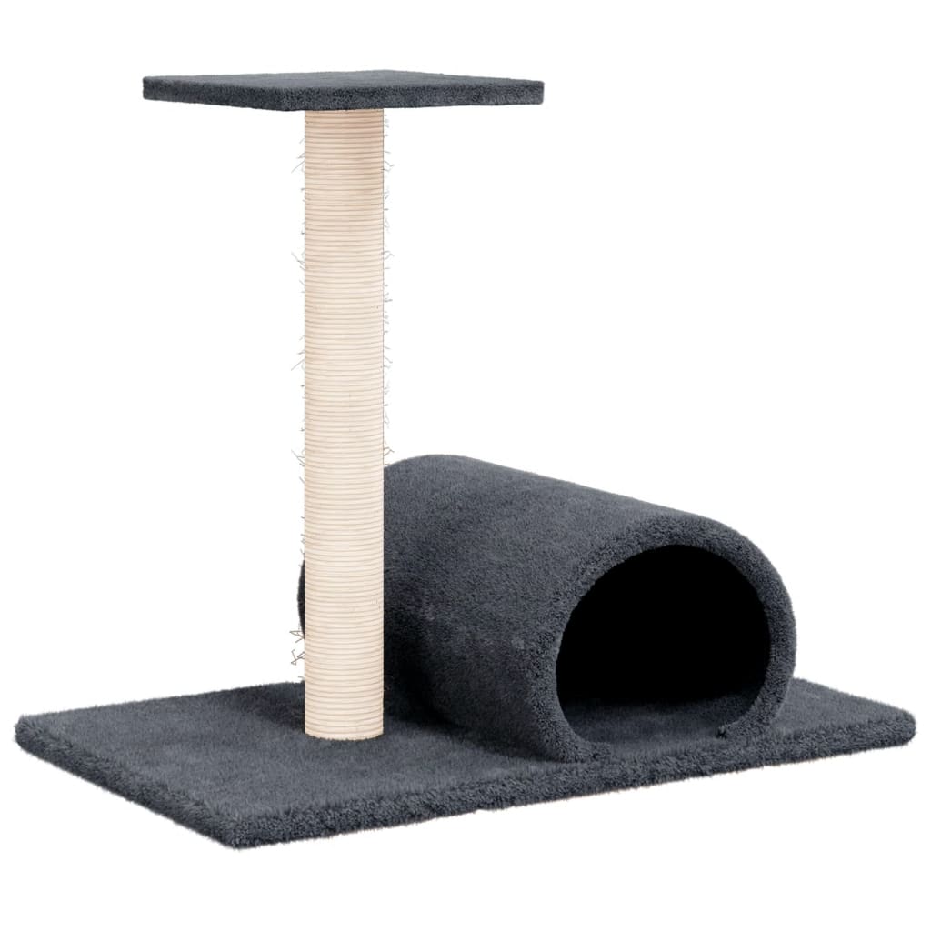 Kattenmeubel met tunnel 60x34,5x50 cm donkergrijs