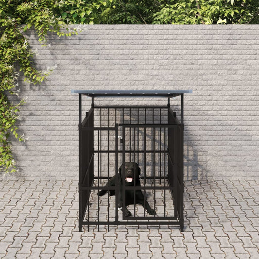 Hondenkennel met dak 1,88 m² staal