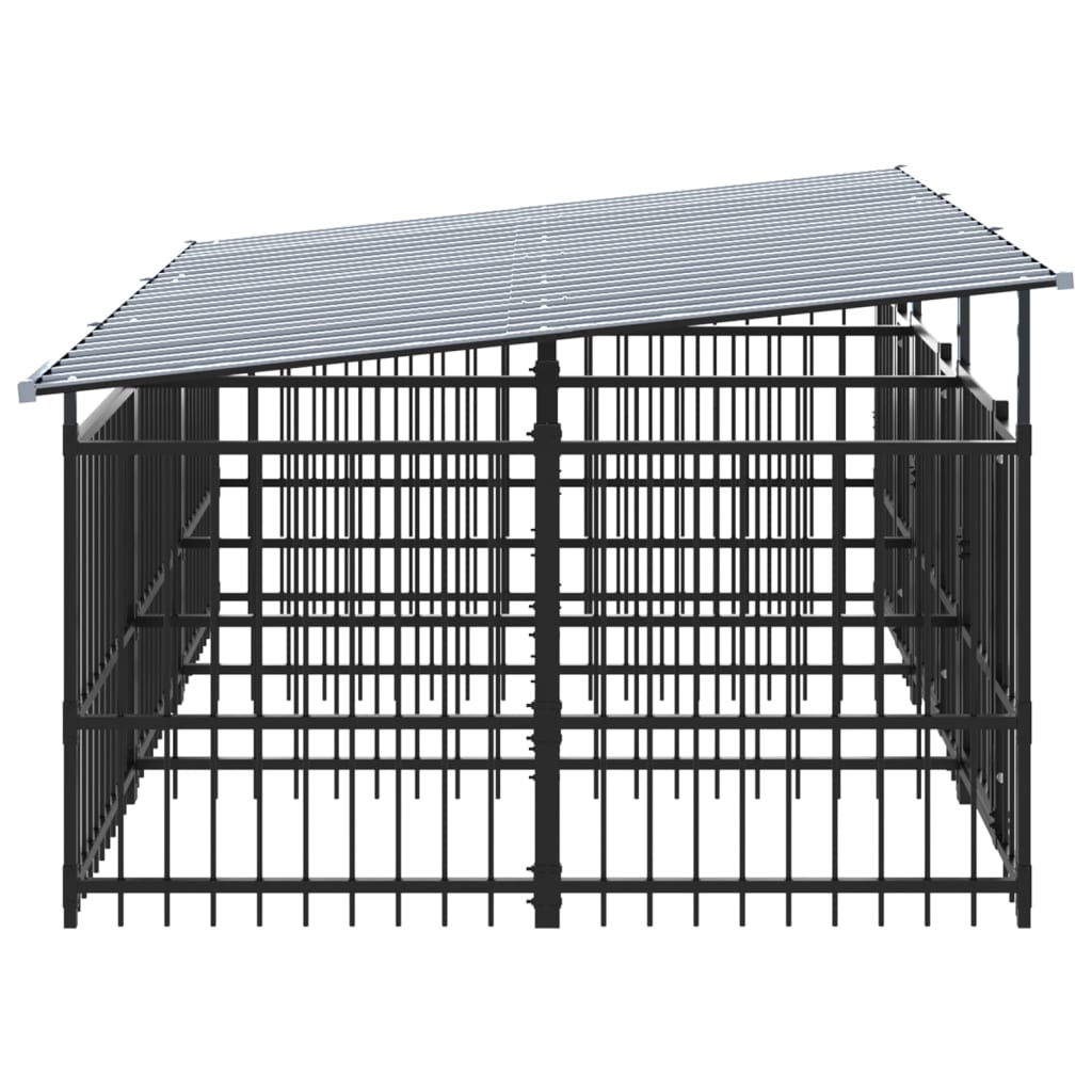 Hondenkennel met dak 5,63 m² staal