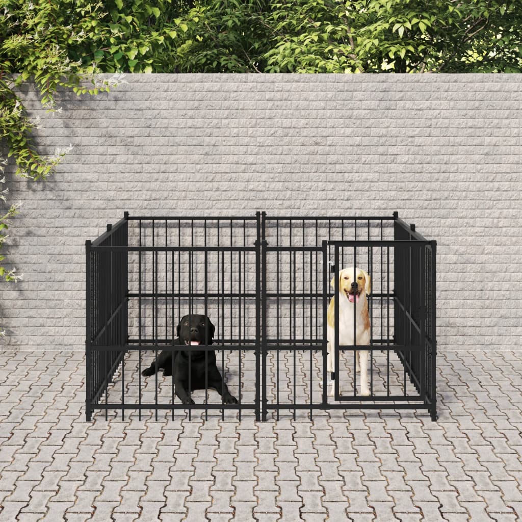 Hondenkennel voor buiten 3,75 m² staal