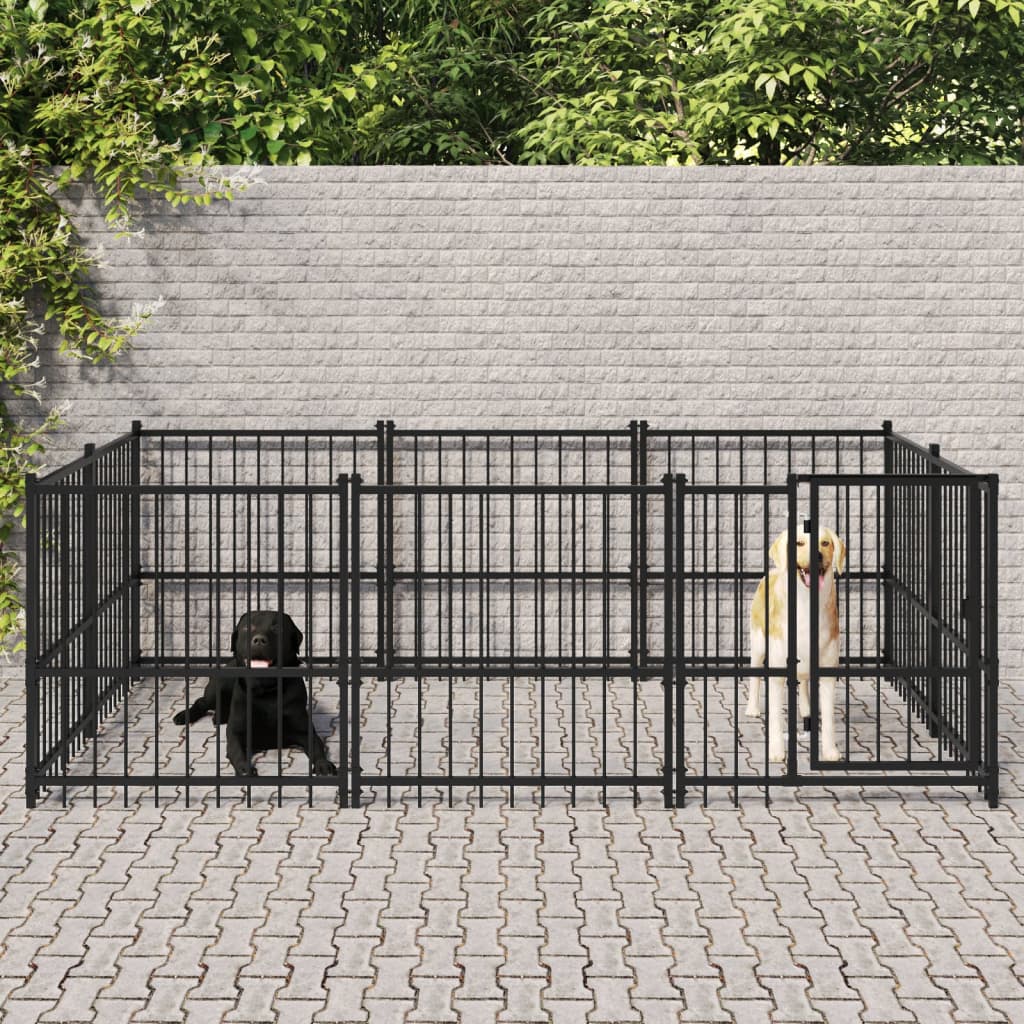 Hondenkennel voor buiten 5,63 m² staal